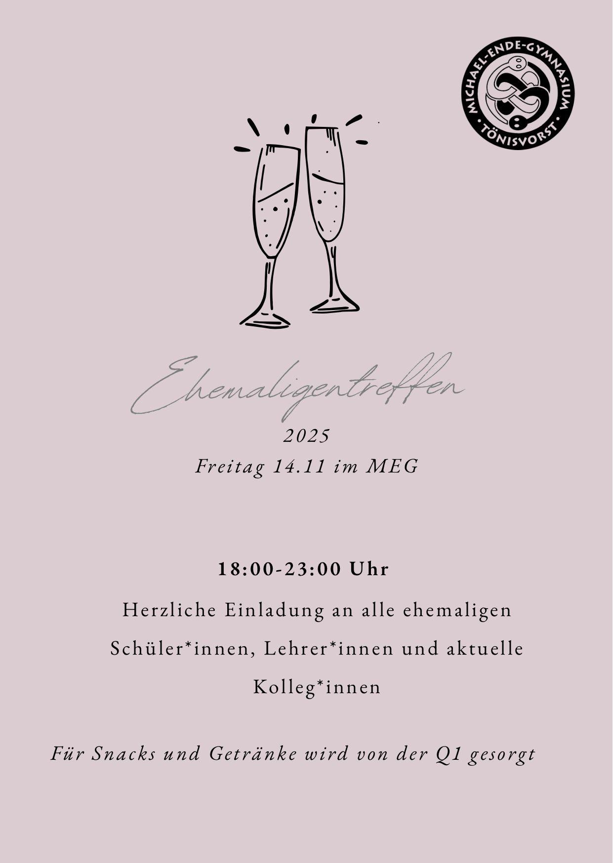 Mehr über den Artikel erfahren Ehemaligentreffen am 14.11