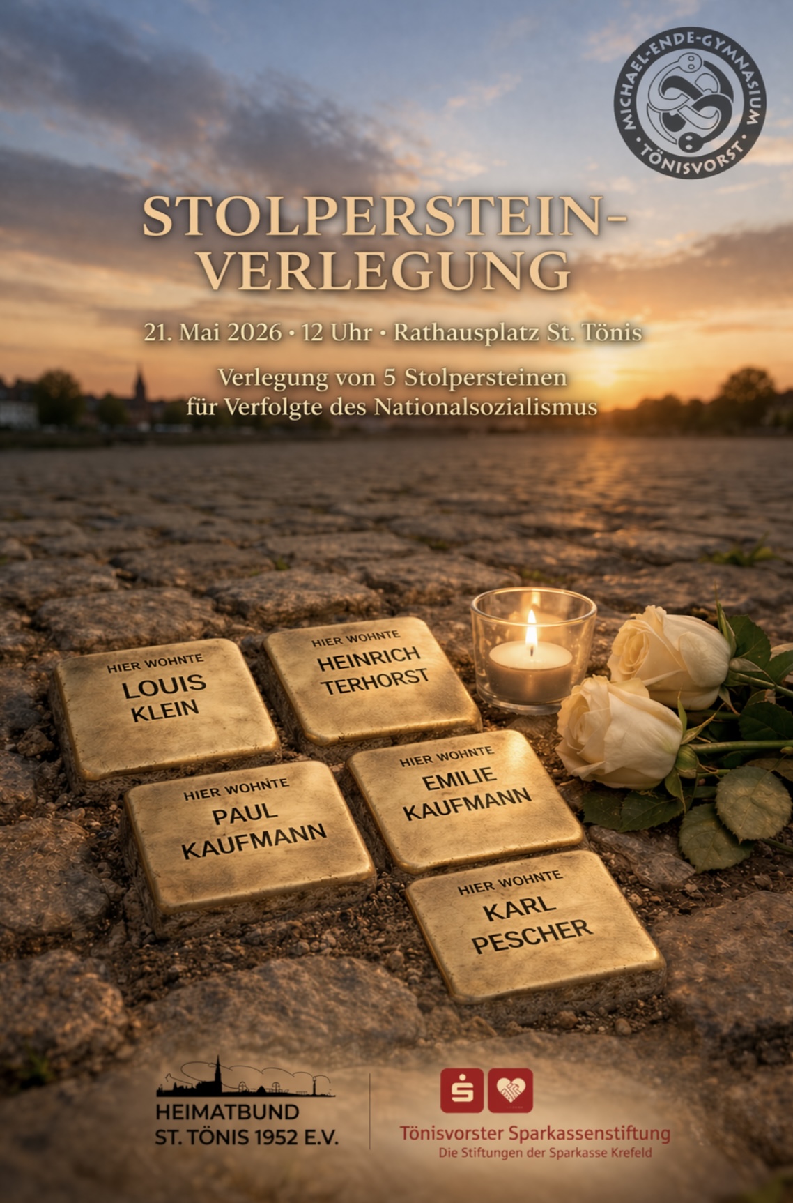 Mehr über den Artikel erfahren Fünf neue Stolpersteine in St. Tönis
